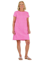 Marina Dress- Gingham Check Pink - FINAL SALE