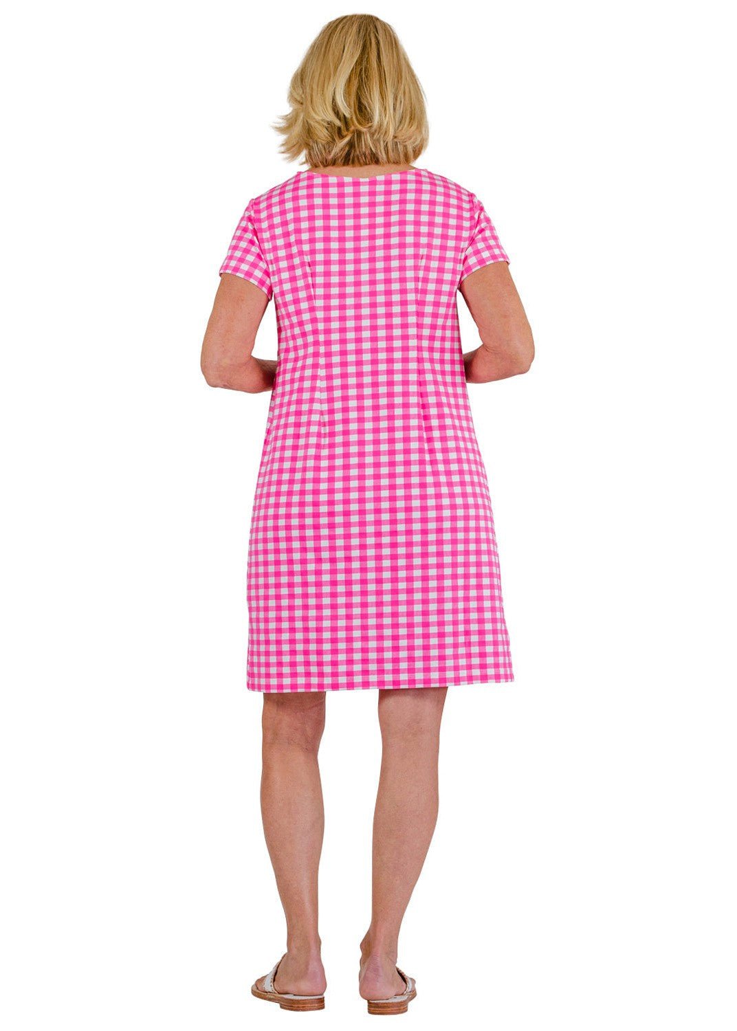 Marina Dress- Gingham Hot Pink/White M Marina Dress- Gingham Hot Pink/White M