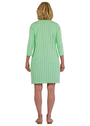 Lucille Dress 3/4- Gingham Check Green-2