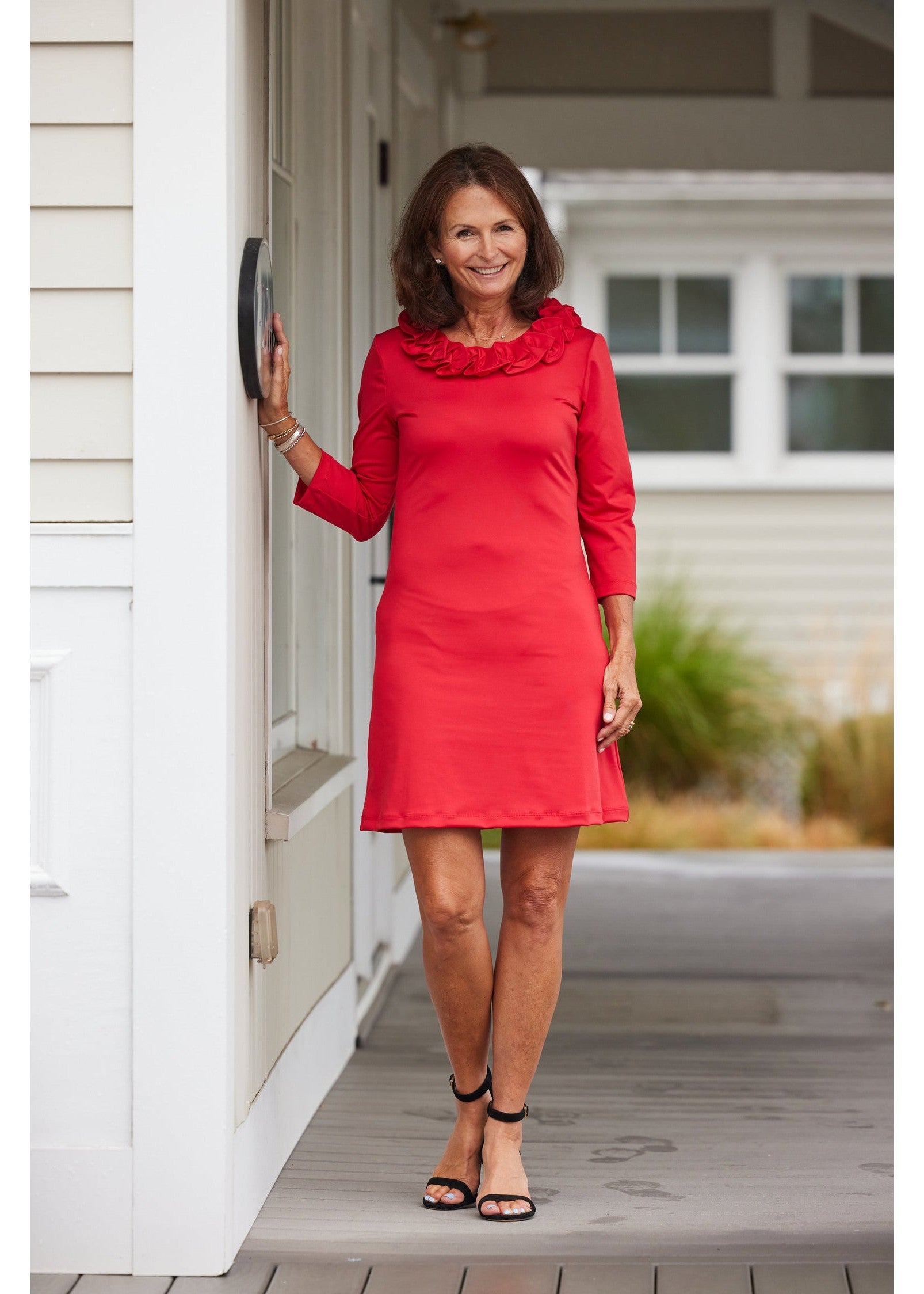 Cricket Dress 3/4- Solid Red- FINAL SALE