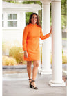 Camilla Dress- Orange Quilted Knit