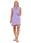 Seaport Sleeveless Shift - Bamboo Circles in Pink/Blue - FINAL SALE