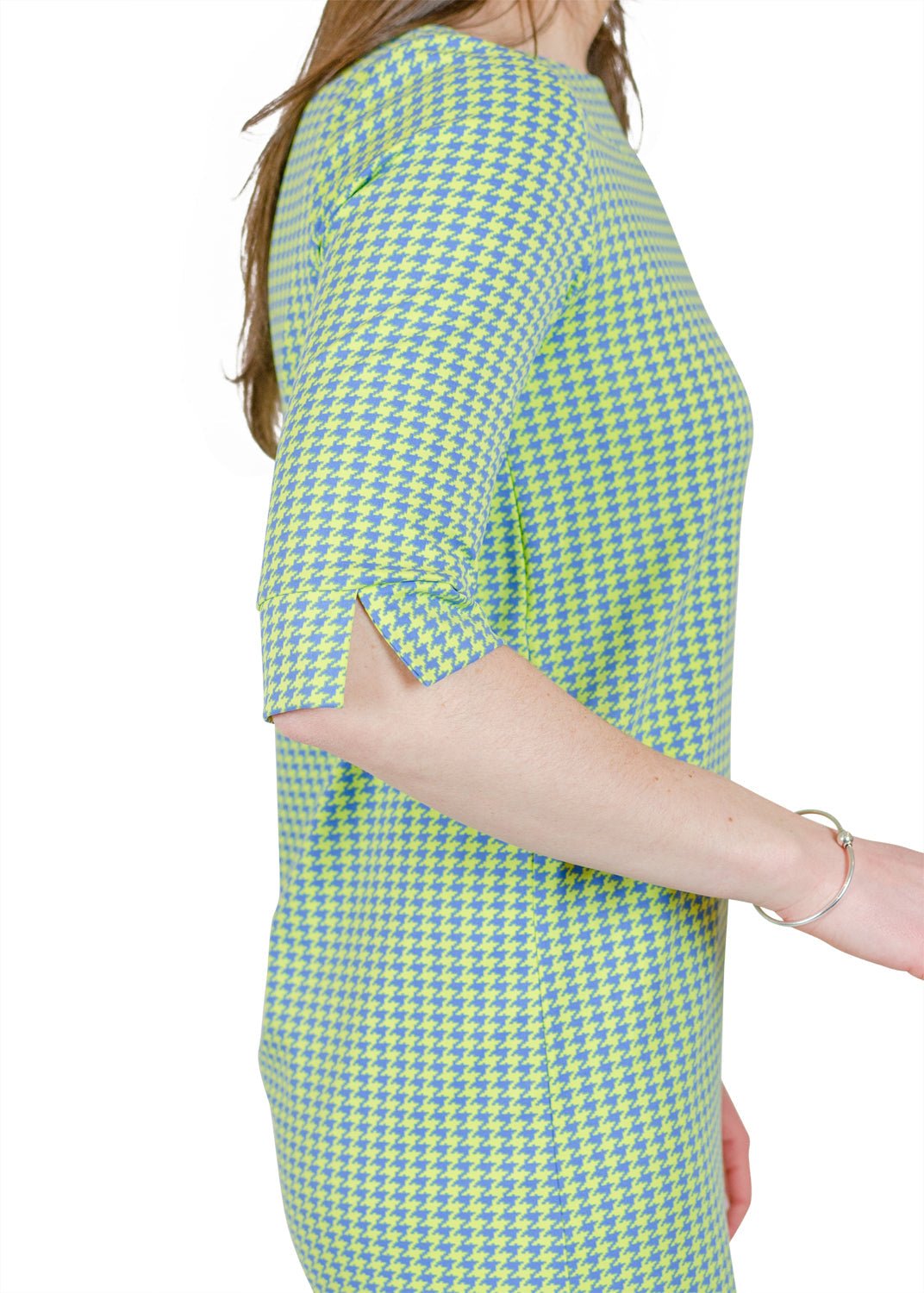 Yacht Club Shift 3/4 - Houndstooth Regatta/Lime - FINAL SALE
