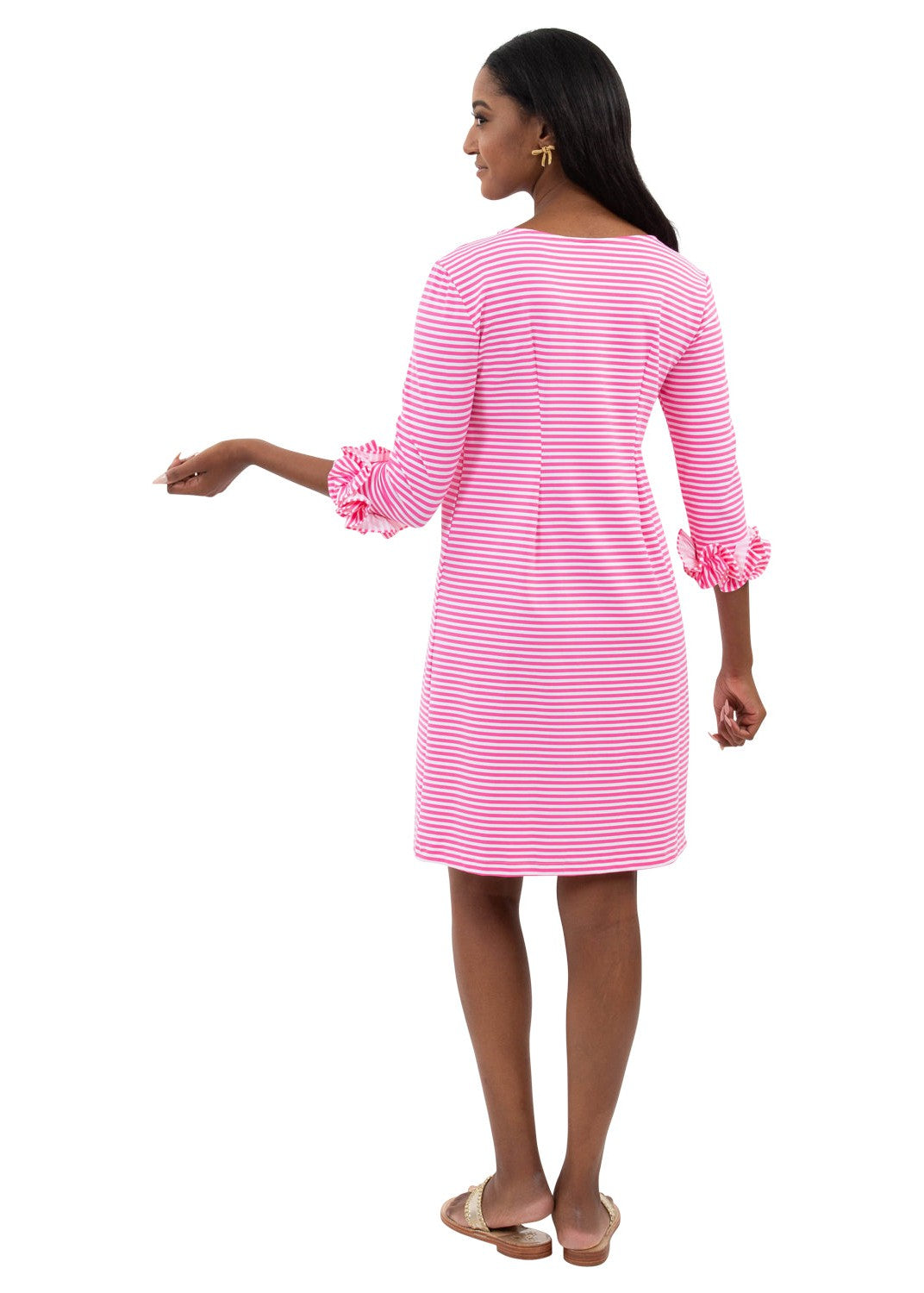 Caroline Dress - Pink/White Stripe-2