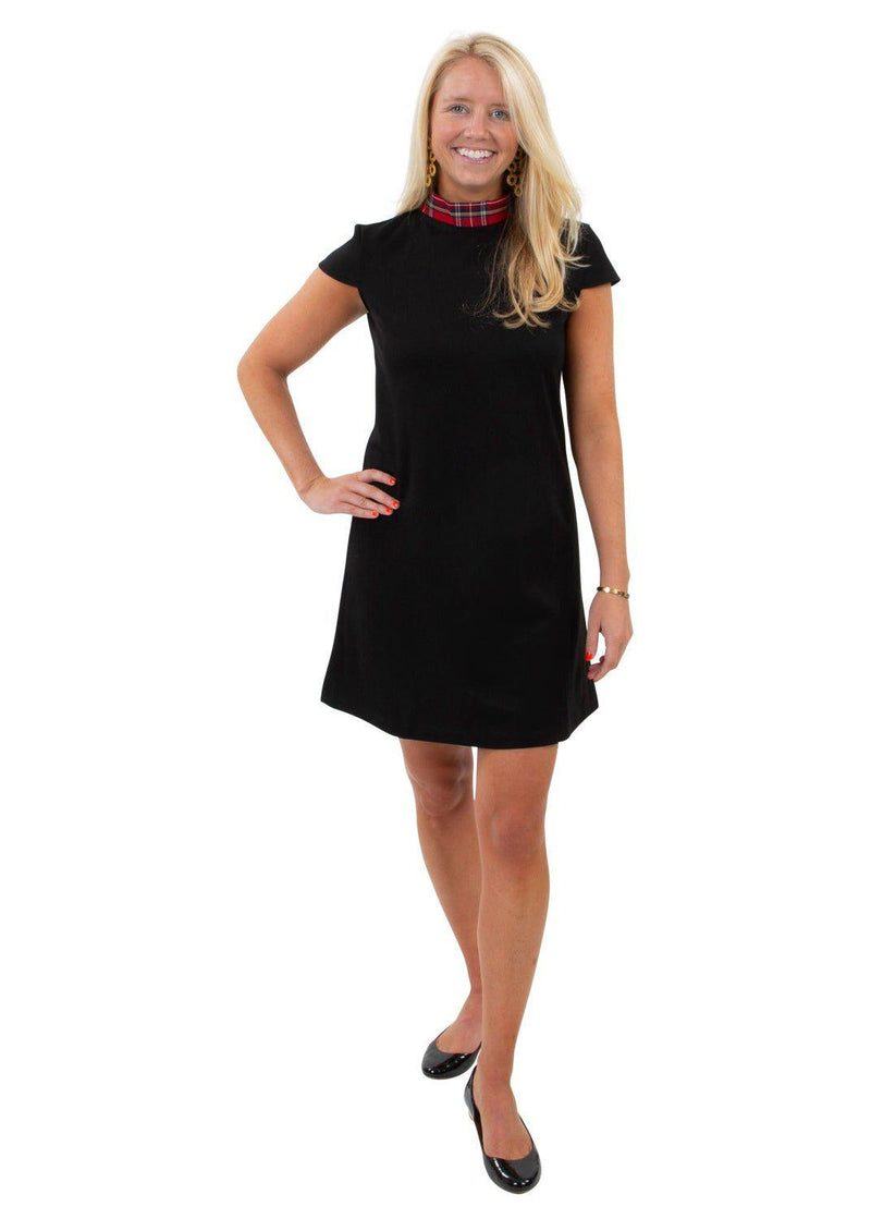 Molly Bow Back Dress - Black/Red Plaid Bow