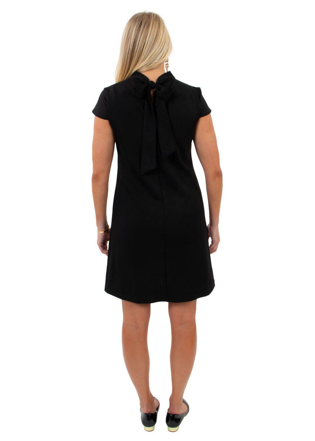 Molly Bow Back Dress - Solid Black-2