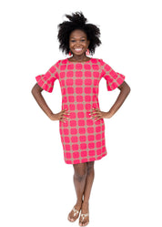 Dockside Dress - Red/Green Chain