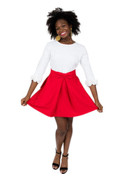 Party Skirt - Red Ponte - FINAL SALE