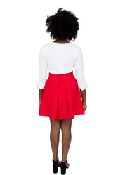 Party Skirt - Red Ponte - FINAL SALE-2