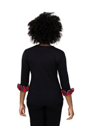 Caroline Top - Black/Red Plaid-2