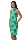 Britt Sleeveless Dress - Resort Palms Blue/Green - FINAL SALE
