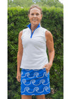Country Club Skort 17" - Rope Coil Blue/White-2