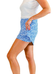Country Club Skort 17 inch - Tiny Floral Blues - FINAL SALE
