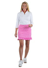 Country Club Skort 17" with Ruffle - Gingham Check Pink- FINAL SALE-2