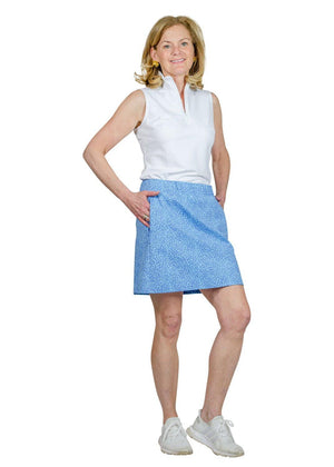 Country ClubSkort 17" - Tiny Cheetah 2 Blue - Final Sale