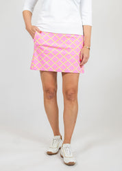 Pink & Tan Country Club Skort 17 inch in a Bamboo Print 3