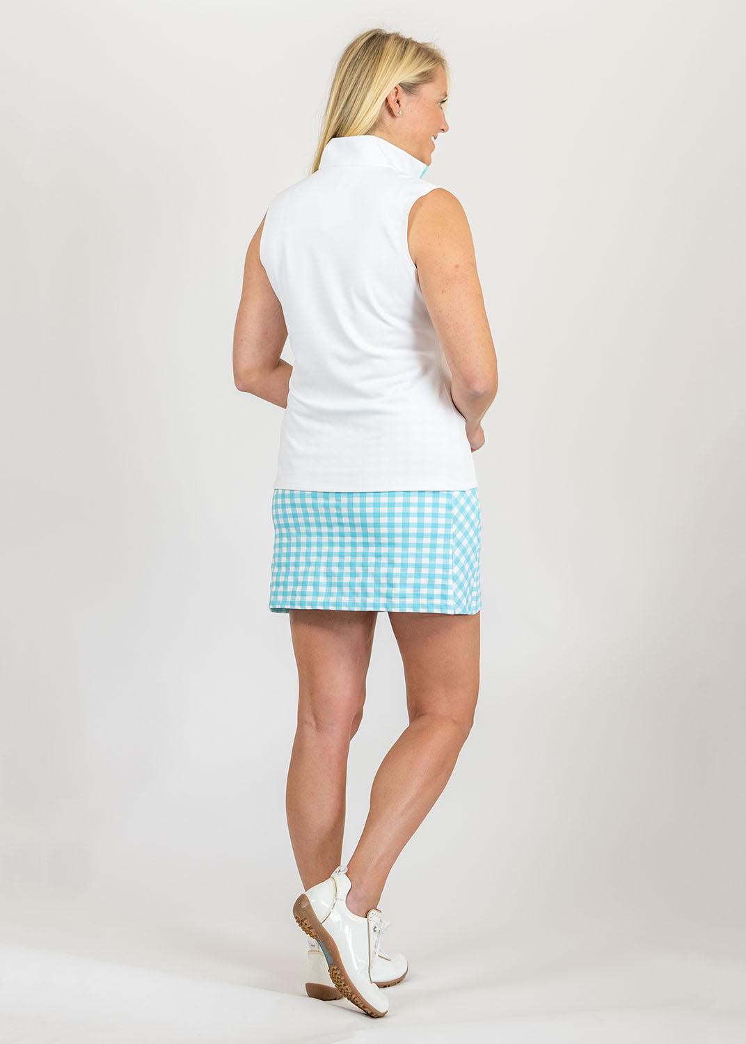 Blue & White Country Club Skort 17 inch in a Gingham Print 2