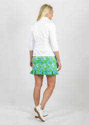 Blue & Green Country Club Skort with Ruffle in a Palm Print 2