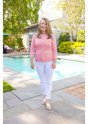 Crew Tee - Pink/Orange/White Geo - FINAL SALE-2