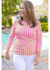 Crew Tee - Pink/Orange/White Geo - FINAL SALE