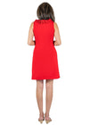 Cricket Sleeveless Dress- Solid Red-2
