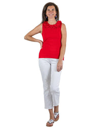 Cricket Top Sleeveless - Solid Red