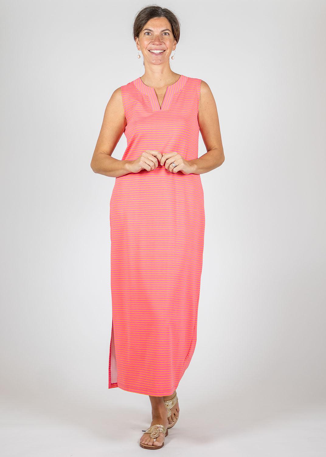 Lucille Maxi Dress - Juicy Stripe Pink/Orange - Final Sale S Lucille Maxi Dress - Juicy Stripe Pink/Orange - Final Sale S
