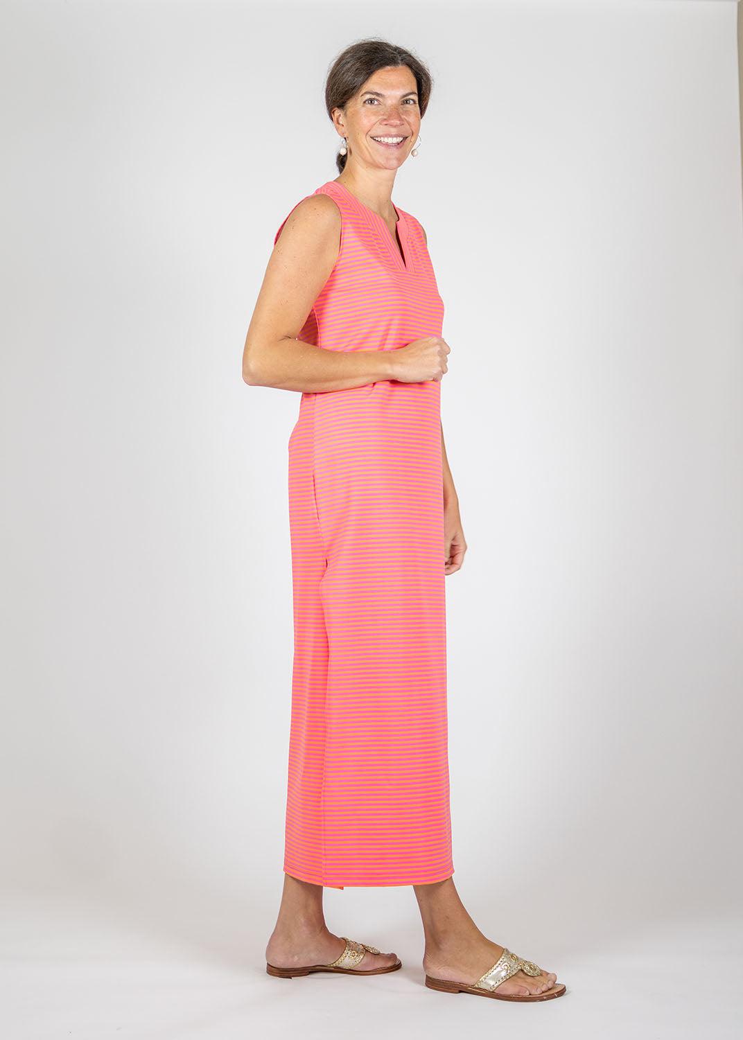 Lucille Maxi Dress - Juicy Stripe Pink/Orange