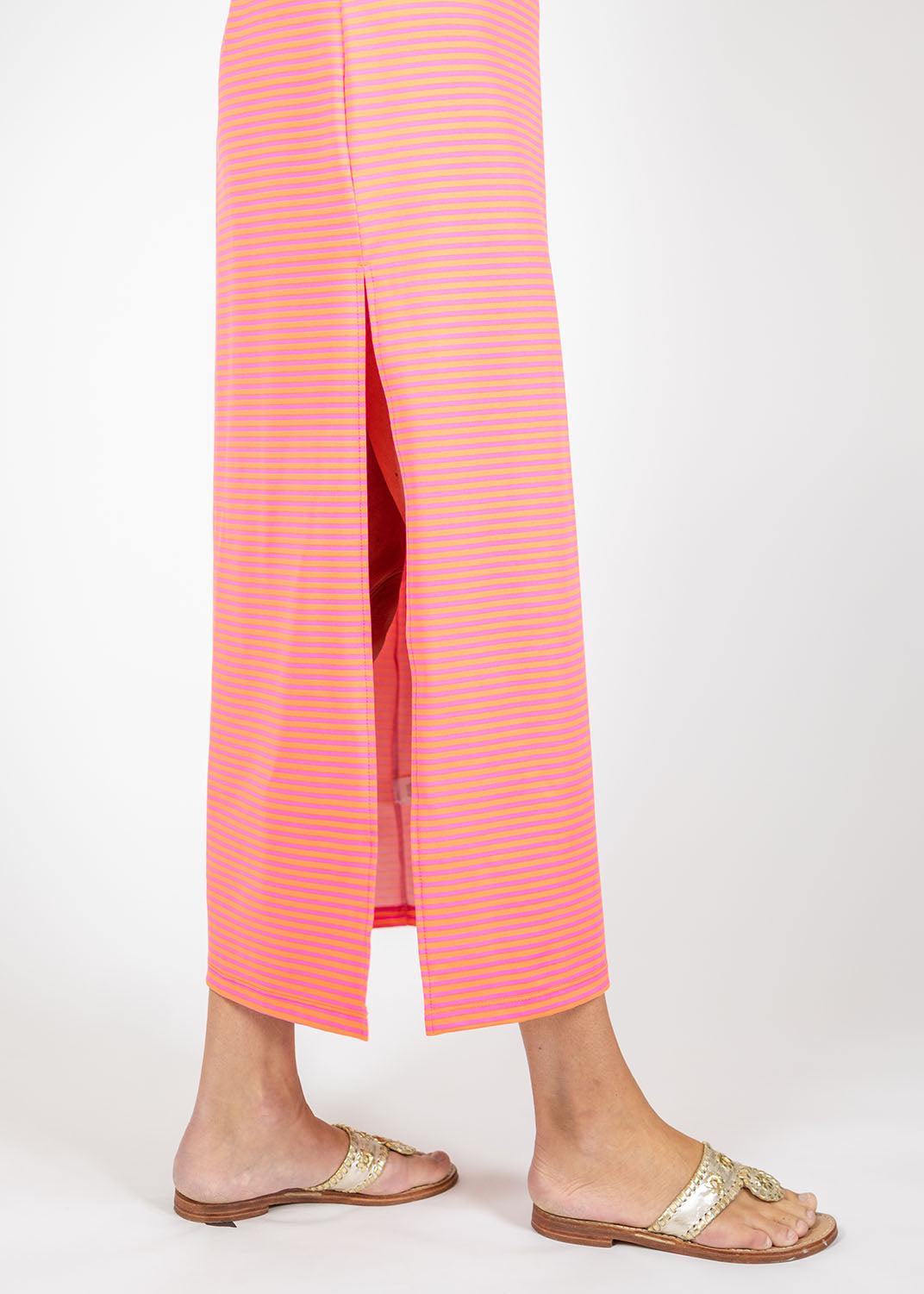 Lucille Maxi Dress - Juicy Stripe Pink/Orange