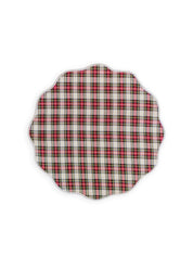 Placemat - Scalloped Edge Red Plaid/White-2