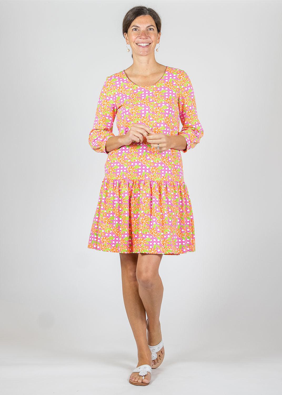Bridget Dress - Italian Citrus Pink/Orange