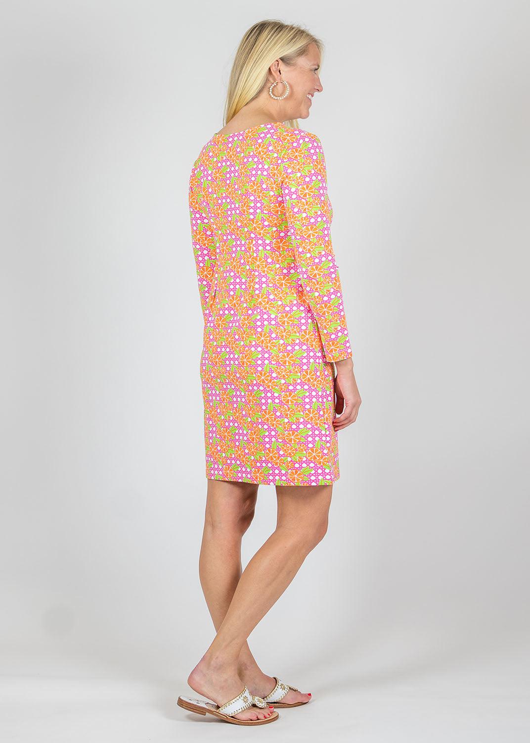 Marina Full Sleeve Dress - Italian Citrus Pink/Orange
