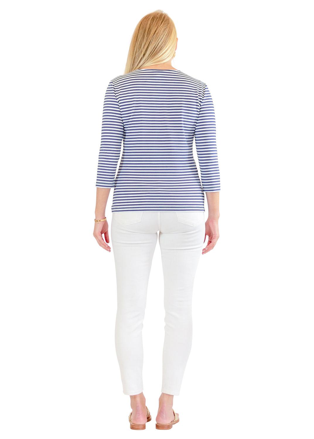 V-Crew Tee-Juicy Stripe True Blue-2