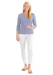 Crew Tee- Juicy Stripe True Blue