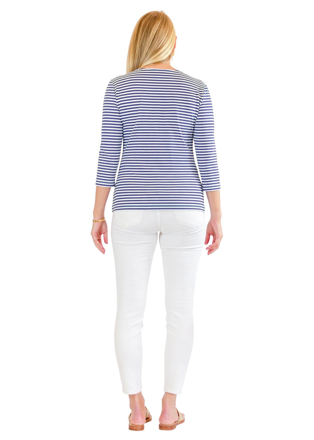 Crew Tee- Juicy Stripe True Blue-2