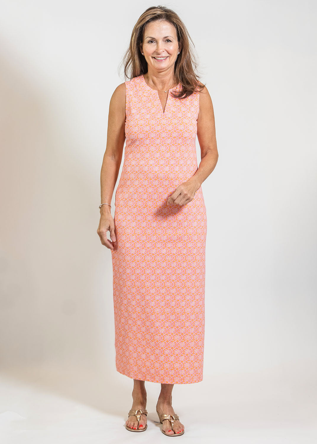 Lucille Maxi Dress - Tie a Knot Pink/Orange
