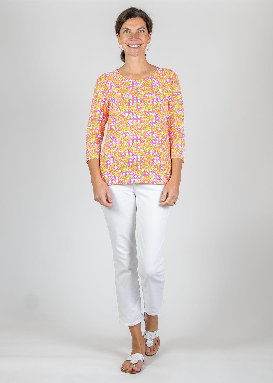 Crew Tee Top - Italian Citrus Pink/Orange - FINAL SALE