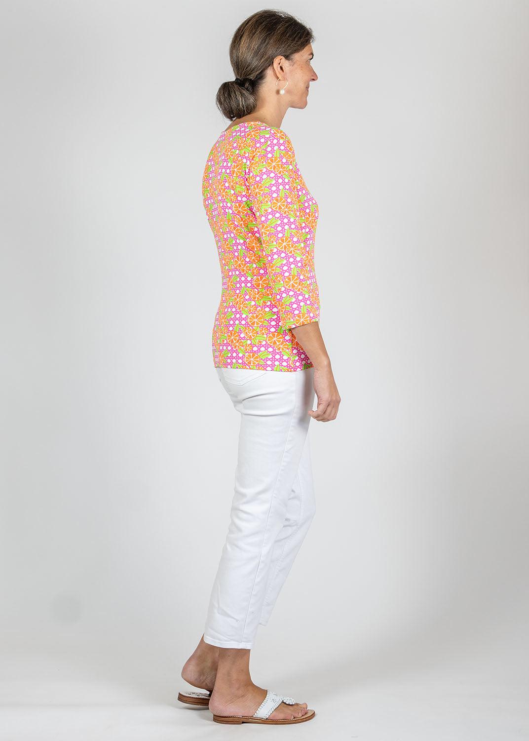 Crew Tee Top - Italian Citrus Pink/Orange - FINAL SALE