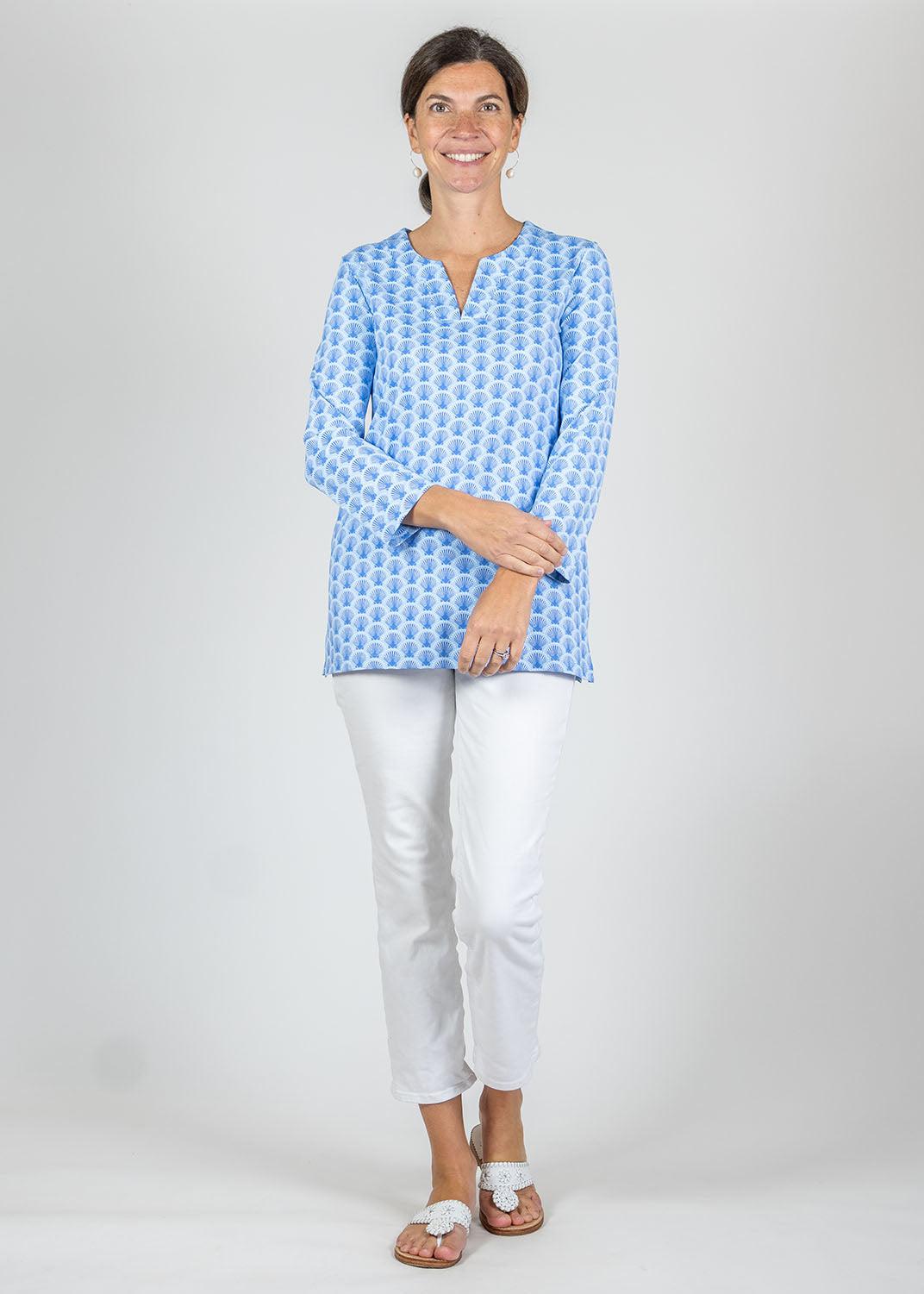 Lucille Blouse - Shell Seeker 2 Blue - FINAL SALE
