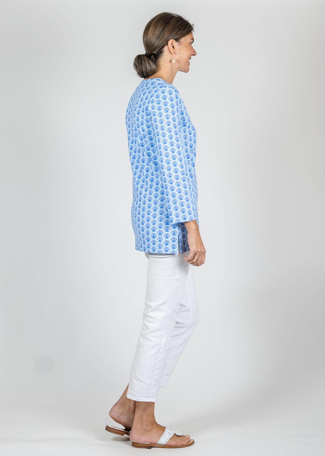 Lucille Blouse - Shell Seeker 2 Blue - FINAL SALE