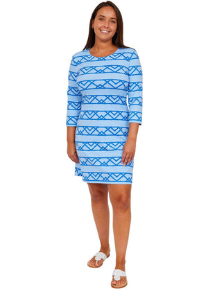 Grace Dress- Bamboo Stripe 2 Blue