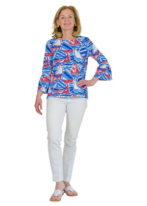 Haley Top - Out for Sail Red/White/Blue
