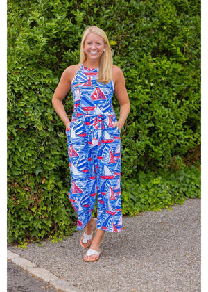 Harper Jumpsuit - Out for Sail Red/White/Blue