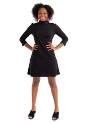 Molly Bow Back 3/4 Sleeve - Solid Black - FINAL SALE