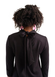 Molly Bow Back 3/4 Sleeve - Solid Black - FINAL SALE