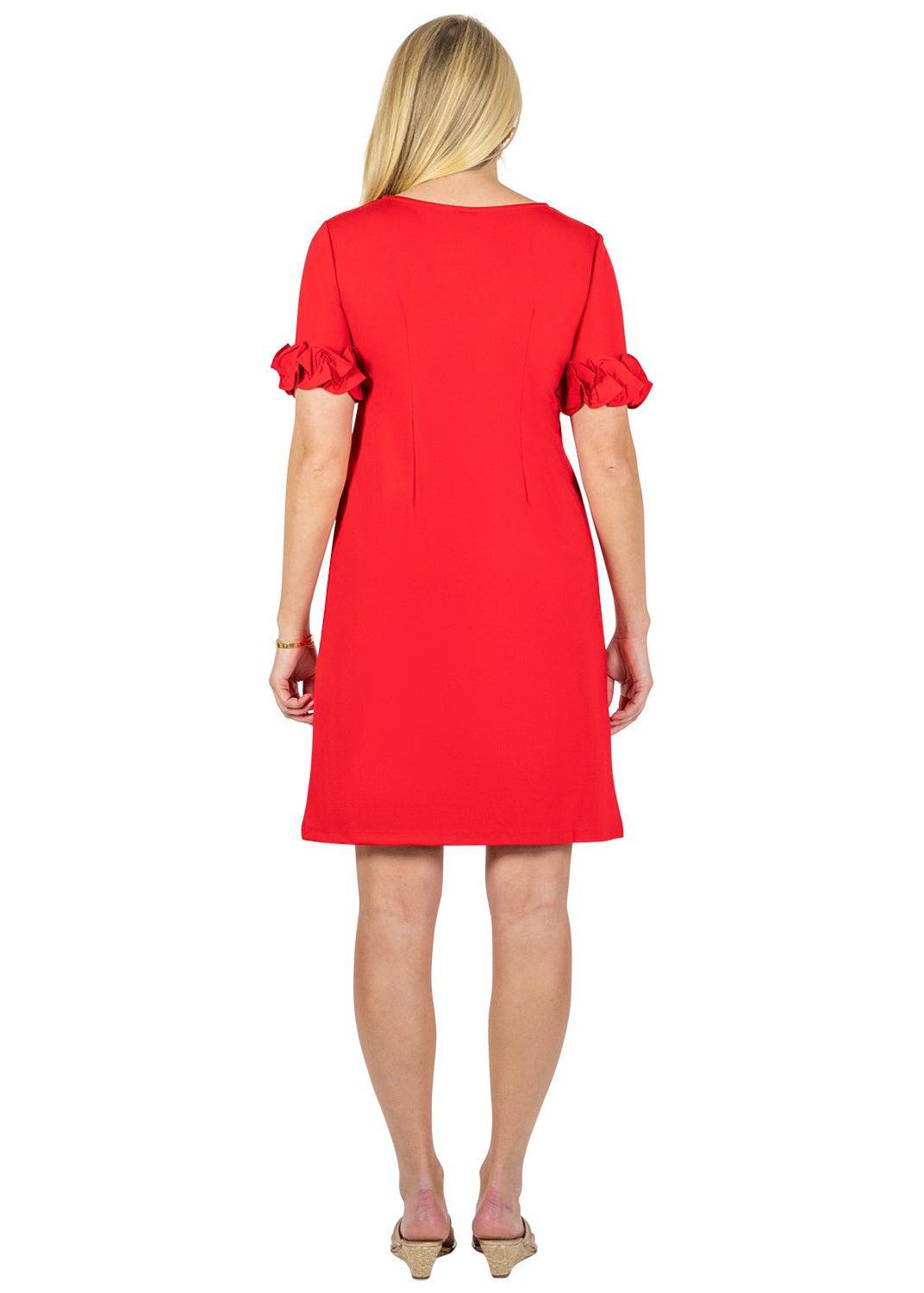 Kimberly Dress- Solid Red-2