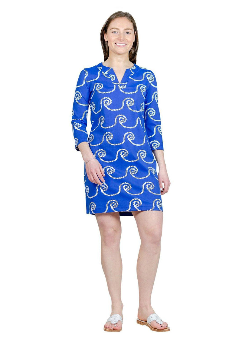 Lucille Dress 3/4 - Rope Coil Blue/White