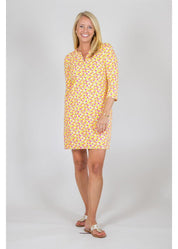 Lucille Dress 3/4 Sleeve - Field of Dahlias