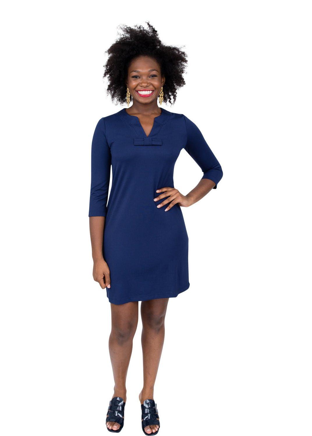 Lucy Dress 3/4 Sleeve - Solid Navy