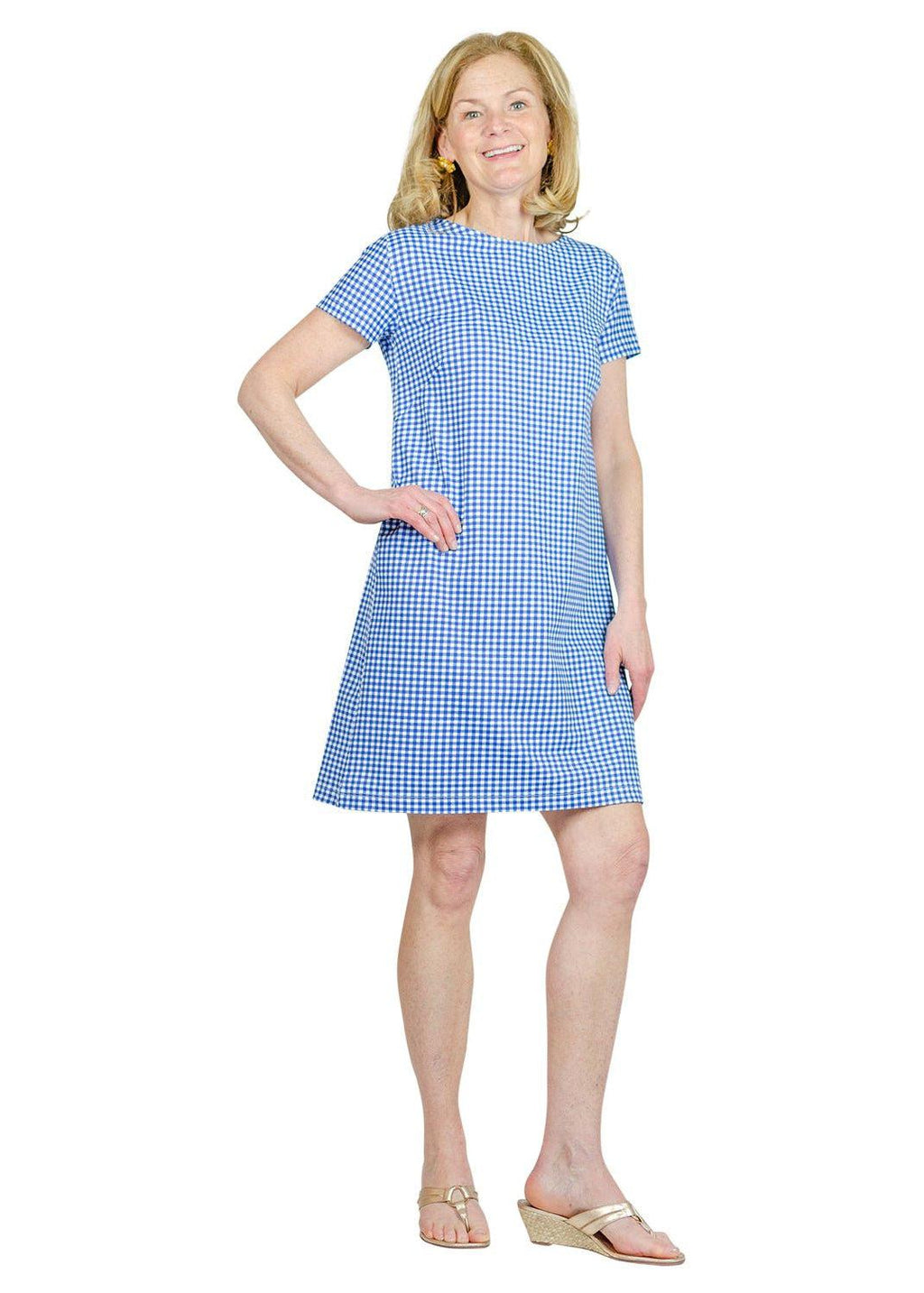 Marina Dress - Gingham Check Blue/White